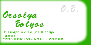 orsolya bolyos business card