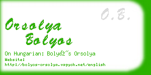 orsolya bolyos business card